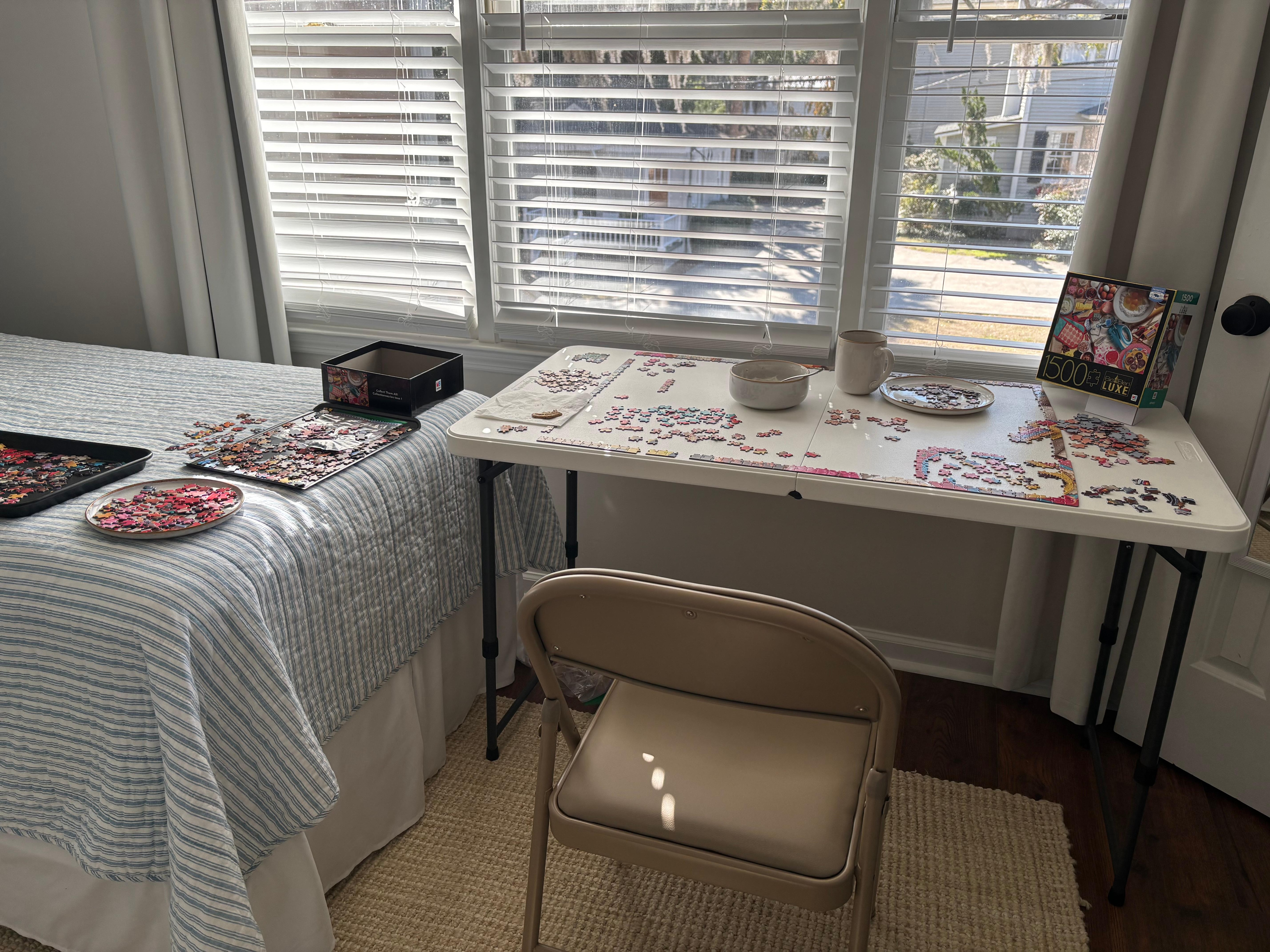 I used the extra bedroom for jigsaw puzzling