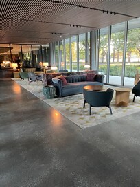Lobby with entrance to restaurant