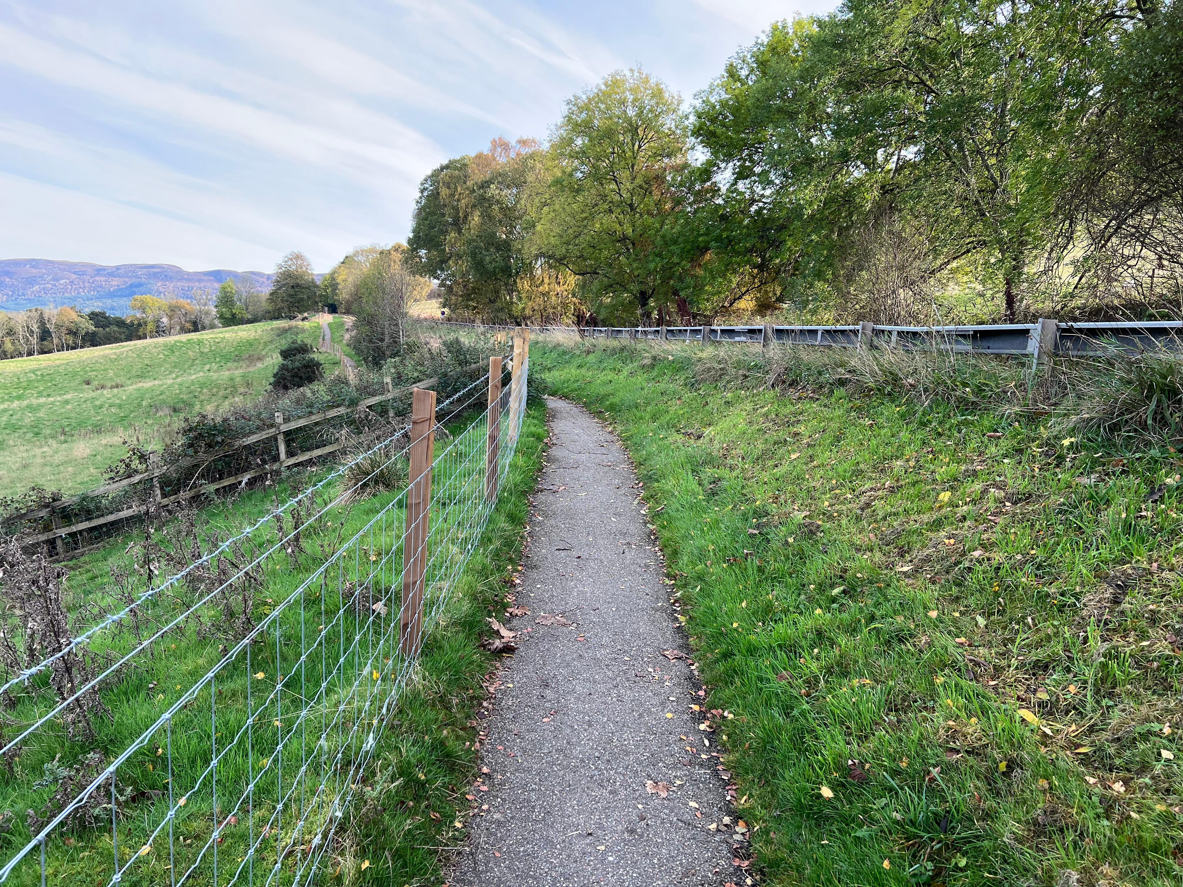 The hiking path. Mostly flat but make sure you’ve got some good hiking shoes on for a little more than a mile hike to the castle.