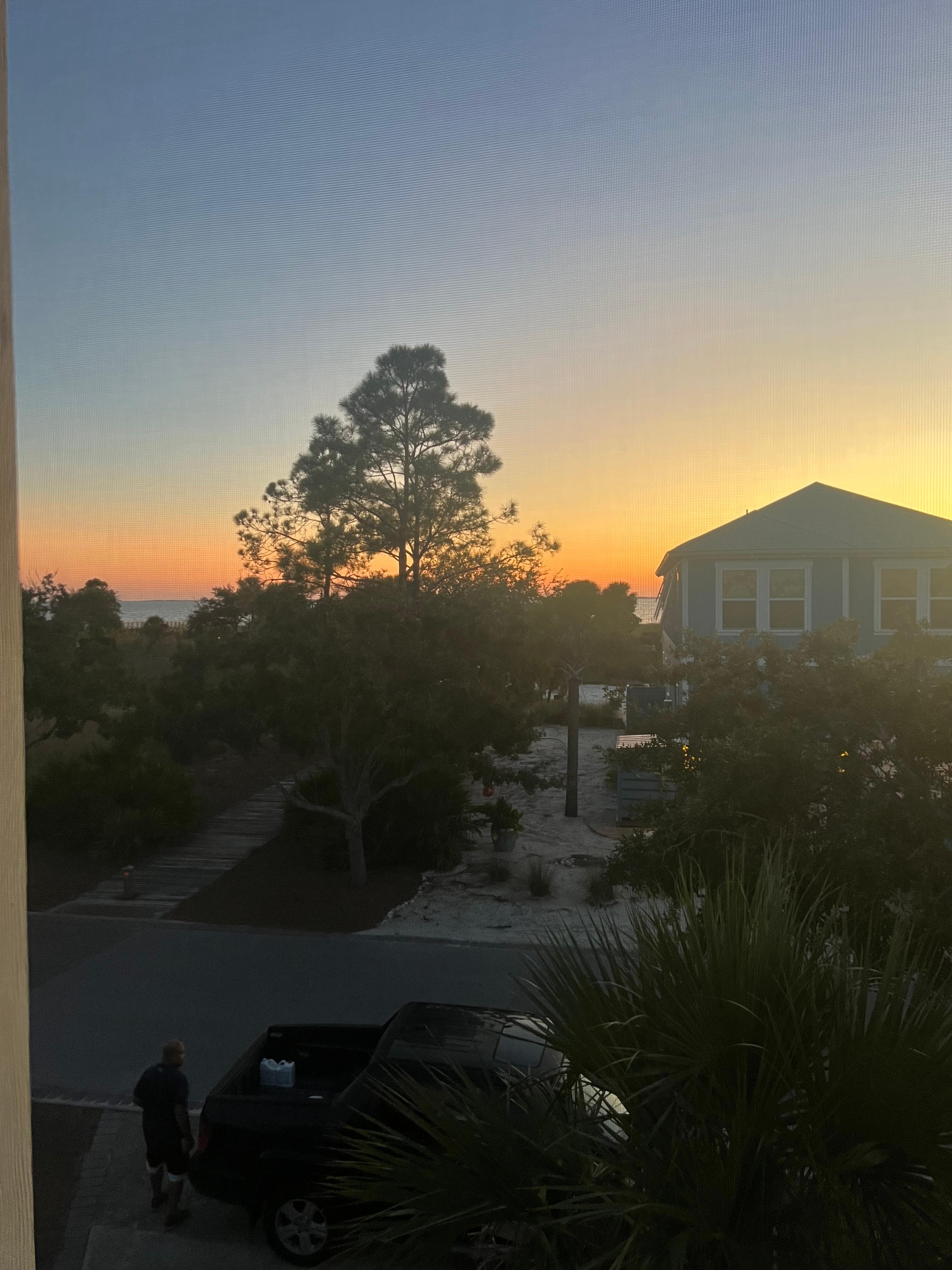 Sunset from the master screened in porch 