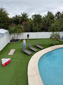 Lots of fun to be had! Putting practice, lawn bowling and others!