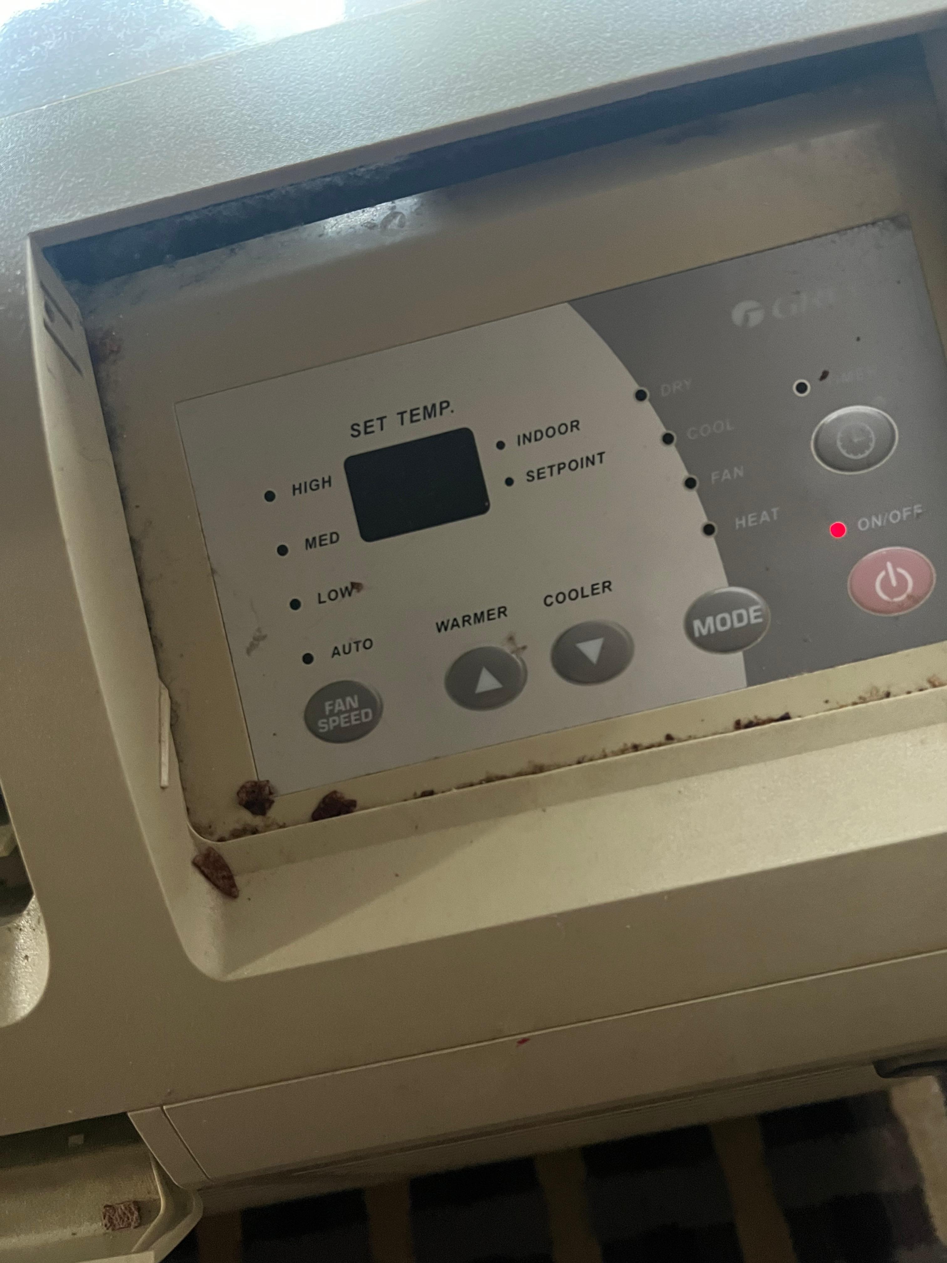 Dirt or something caked in the air conditioning 