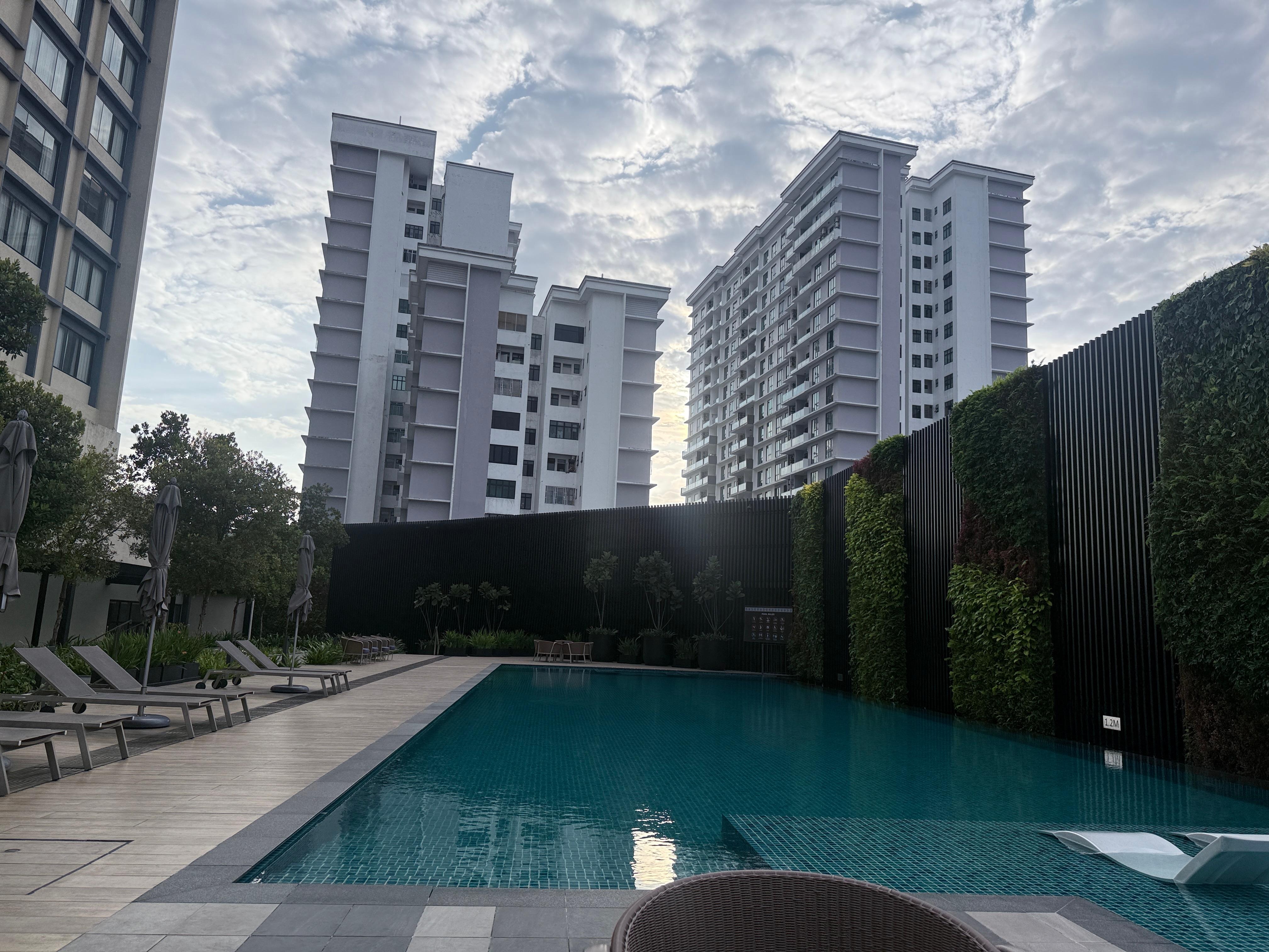 Swimming pool next to gym