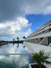 Dolphin show & Pryamid building