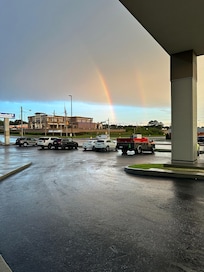 Had a beautiful double rainbow after a storm.