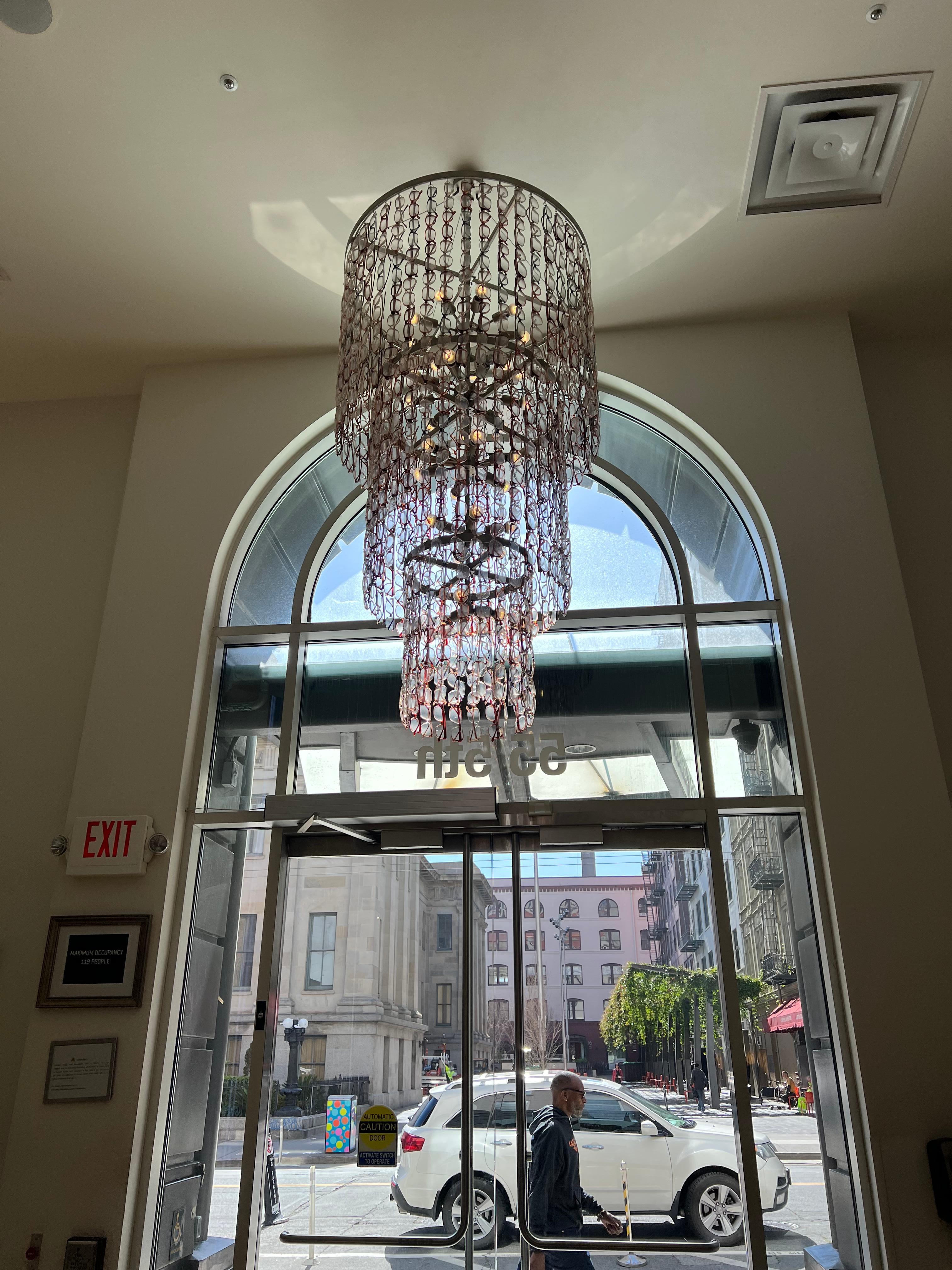 Chandeliers made from reading glasses! 