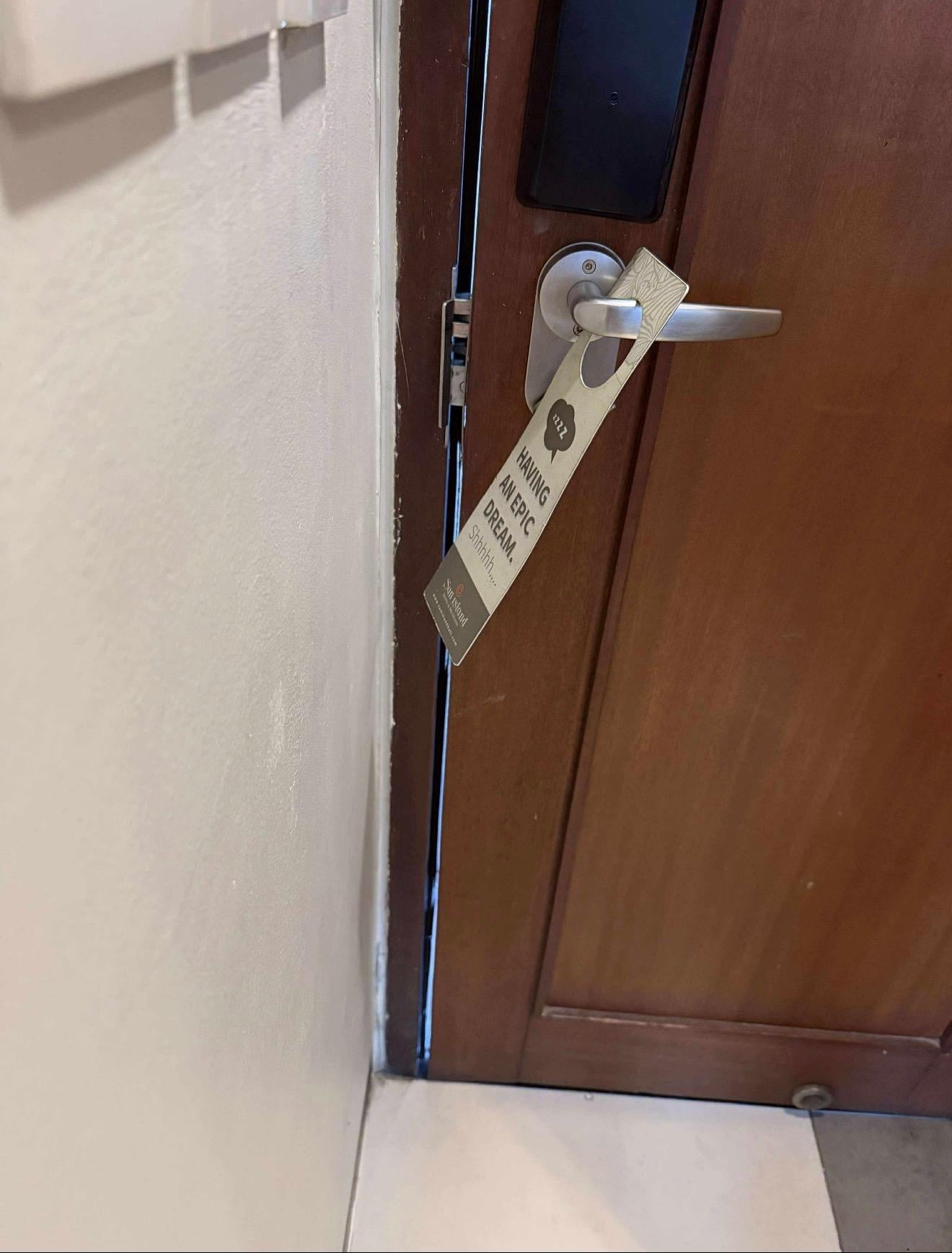 Door with a huge air gap. Bugs and hot air coming into the room