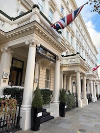 Front of the hotel. Some diplomatic residences nearby but mostly a university neighborhood.