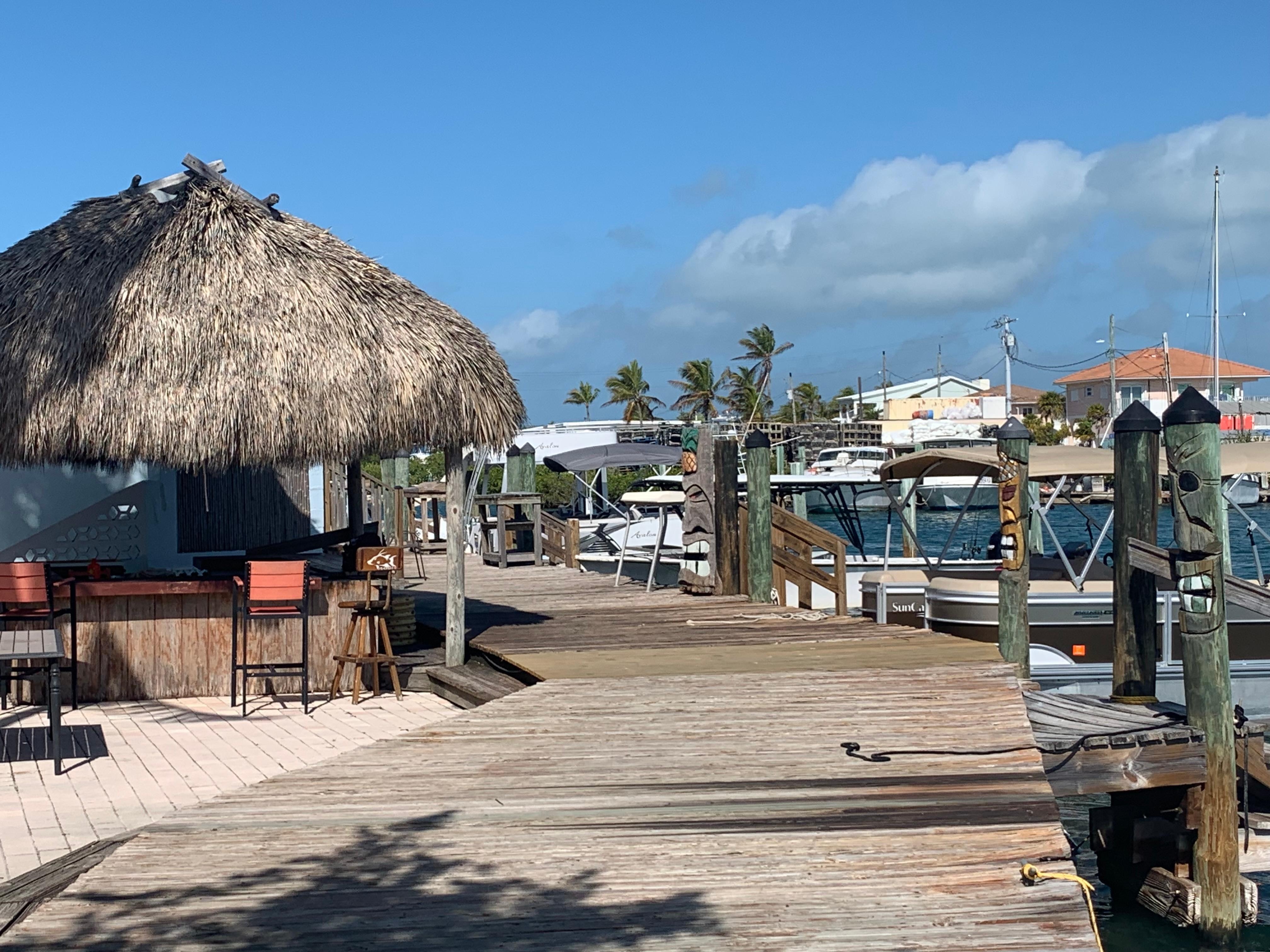 Tiki area and boat slips