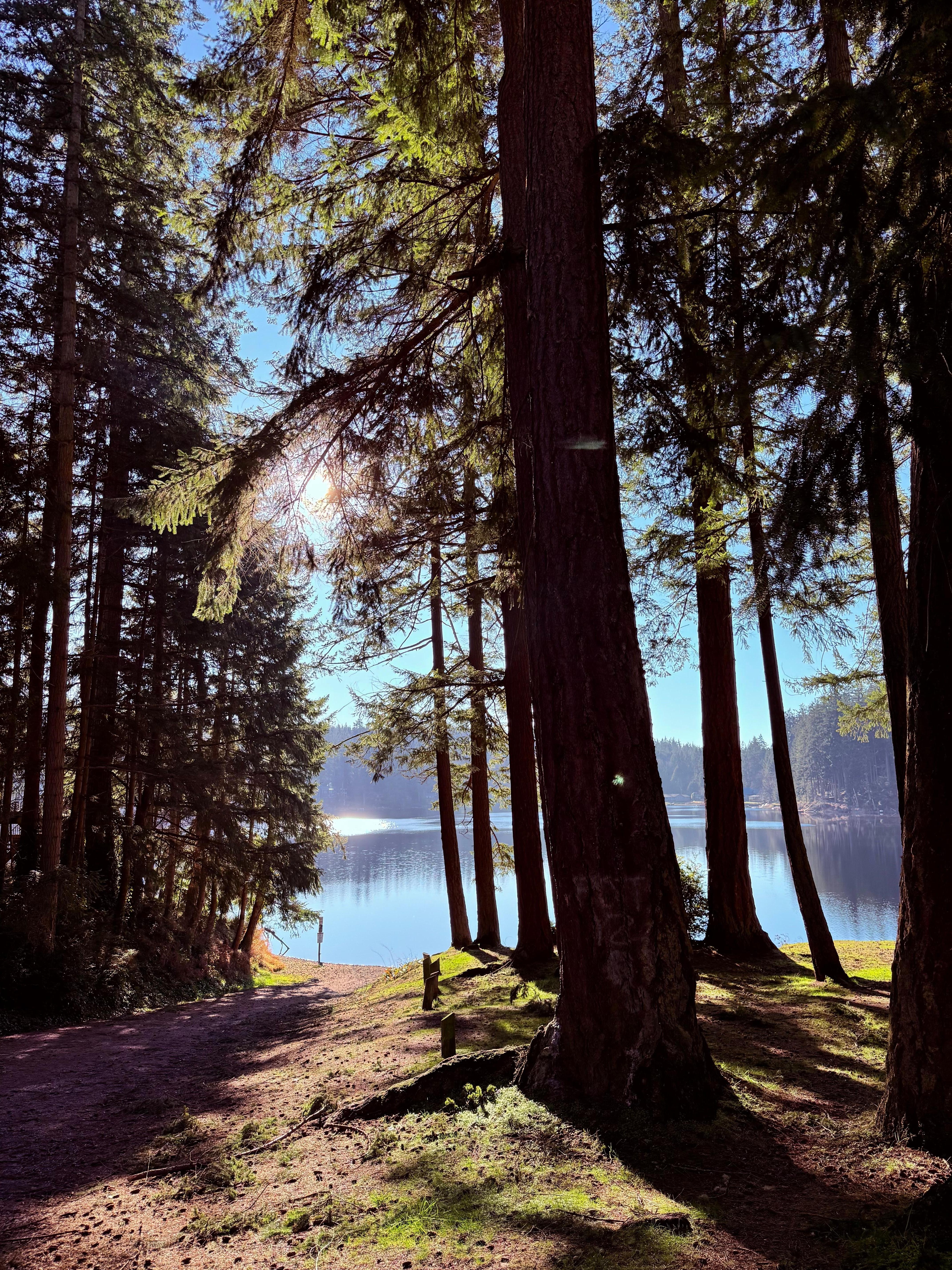Public park and lake access across the lake