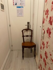 This how I had to secure my door because it wouldn’t lock and nobody would come to fix it