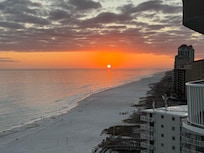 View from the balcony during December sunset.