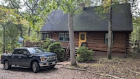 View of the cabin from the driveway