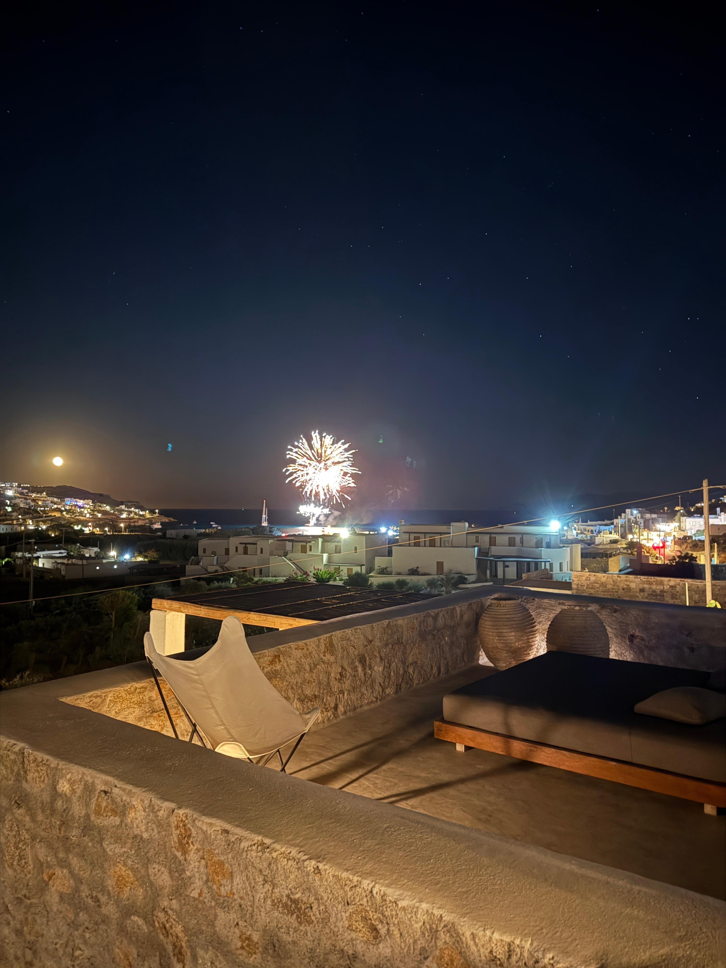 View at nighttime (no daily fireworks)
