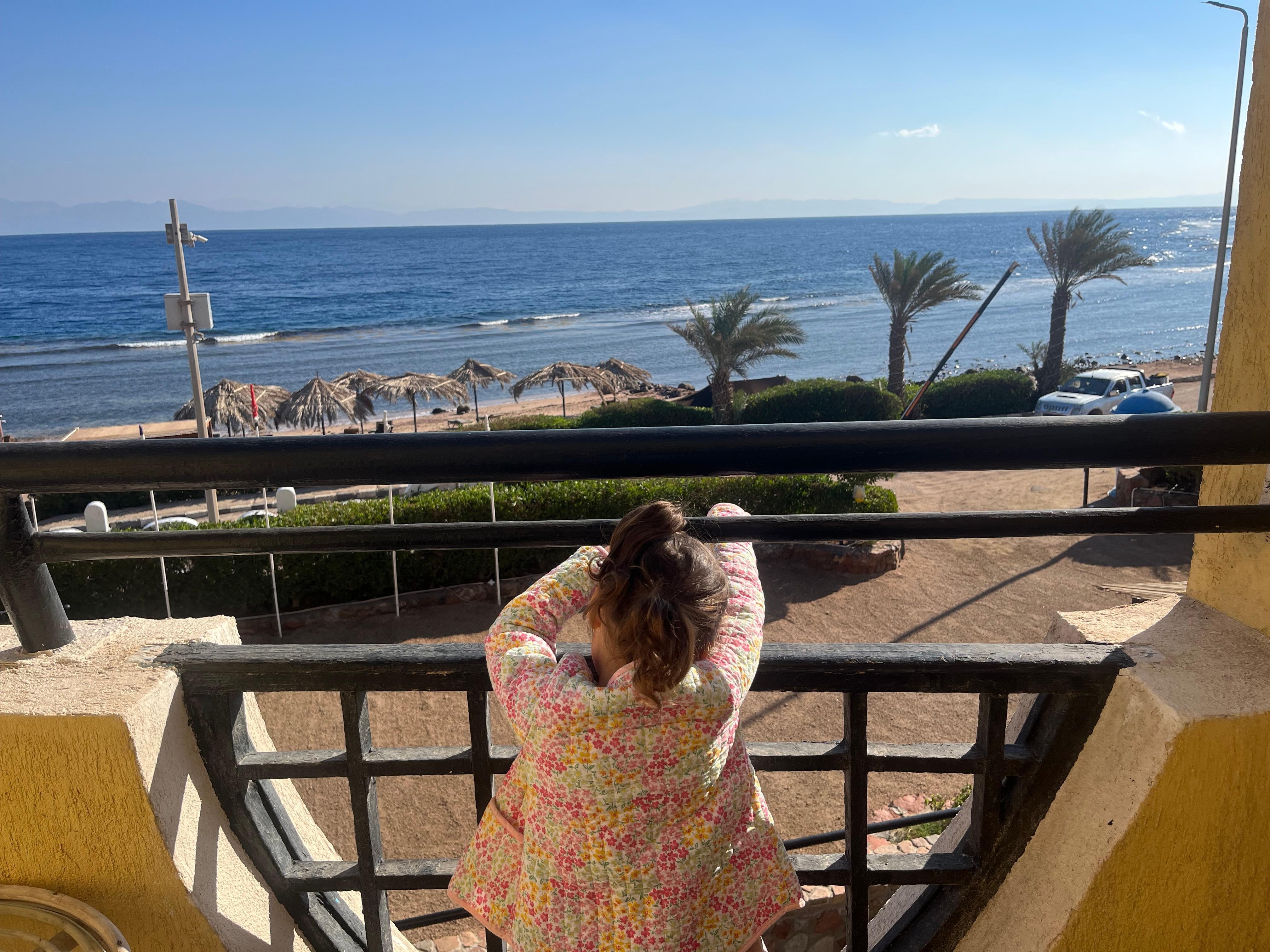 The view from our sea-view room’s balcony. 