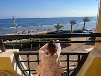 The view from our sea-view room’s balcony.