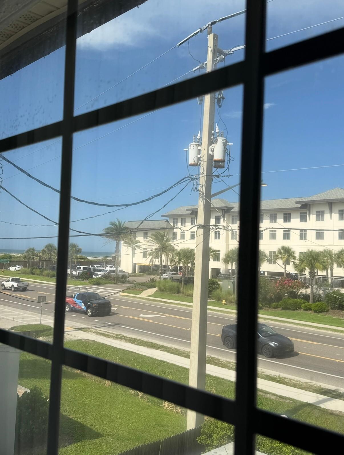 View from our window, looking towards the ocean.