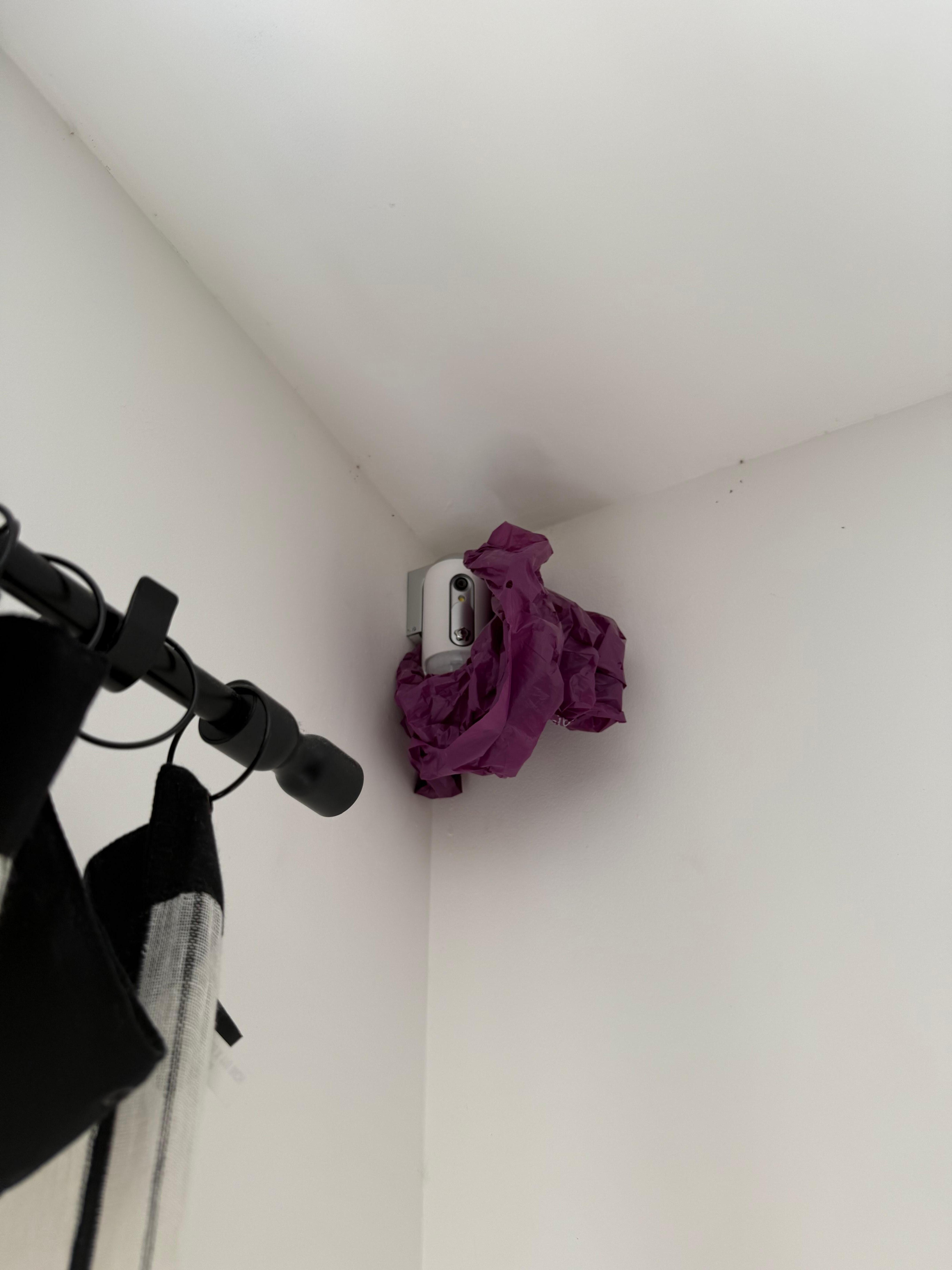 They tried to hide it with a bag covering it. Complete lack of privacy. 