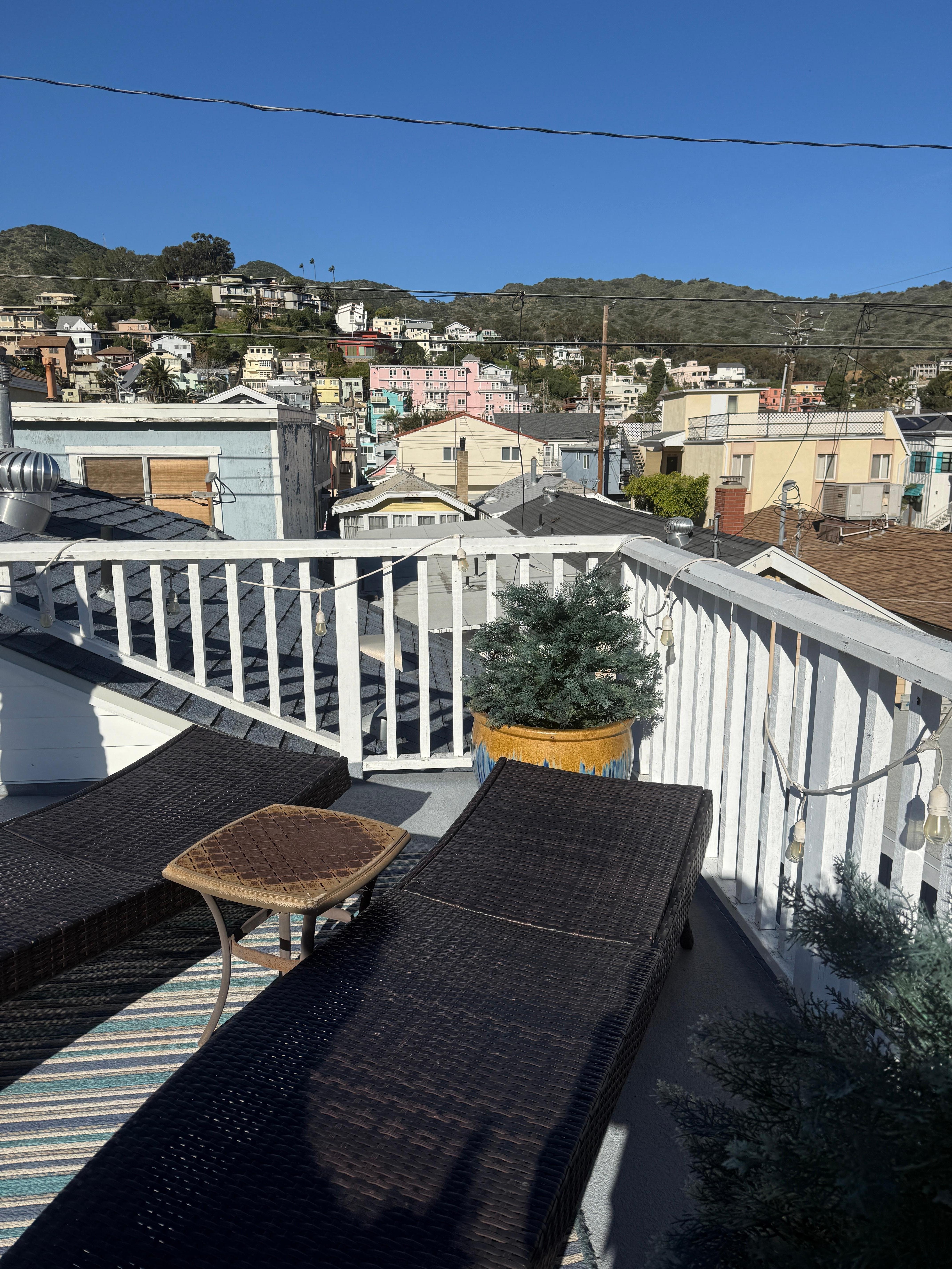 The deck, beautiful views.