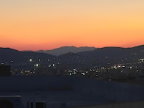 Sundown from the 9th floor Ermass roof terrace