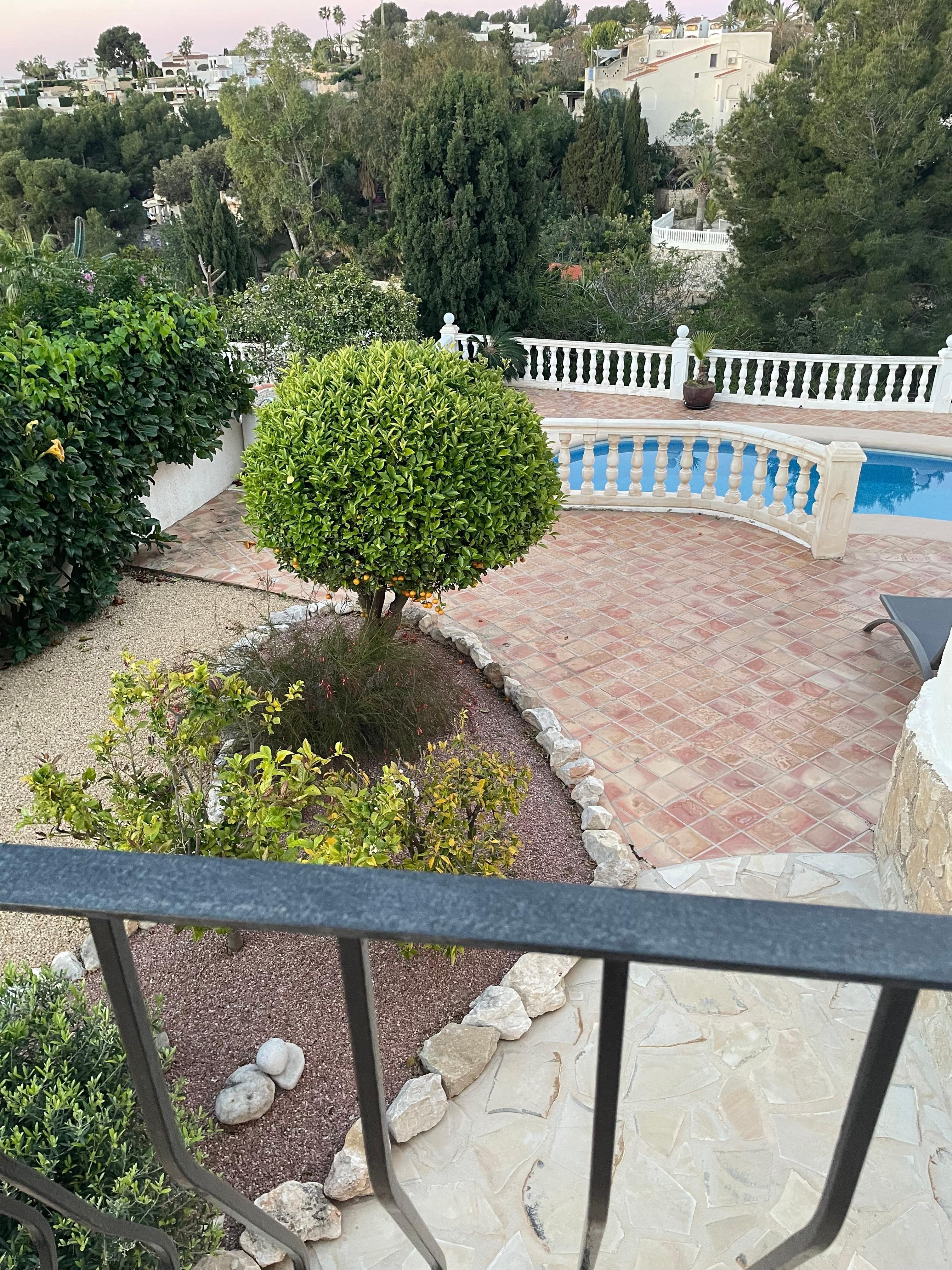 View from the balcony out to the pool