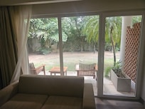 Room with rear exit