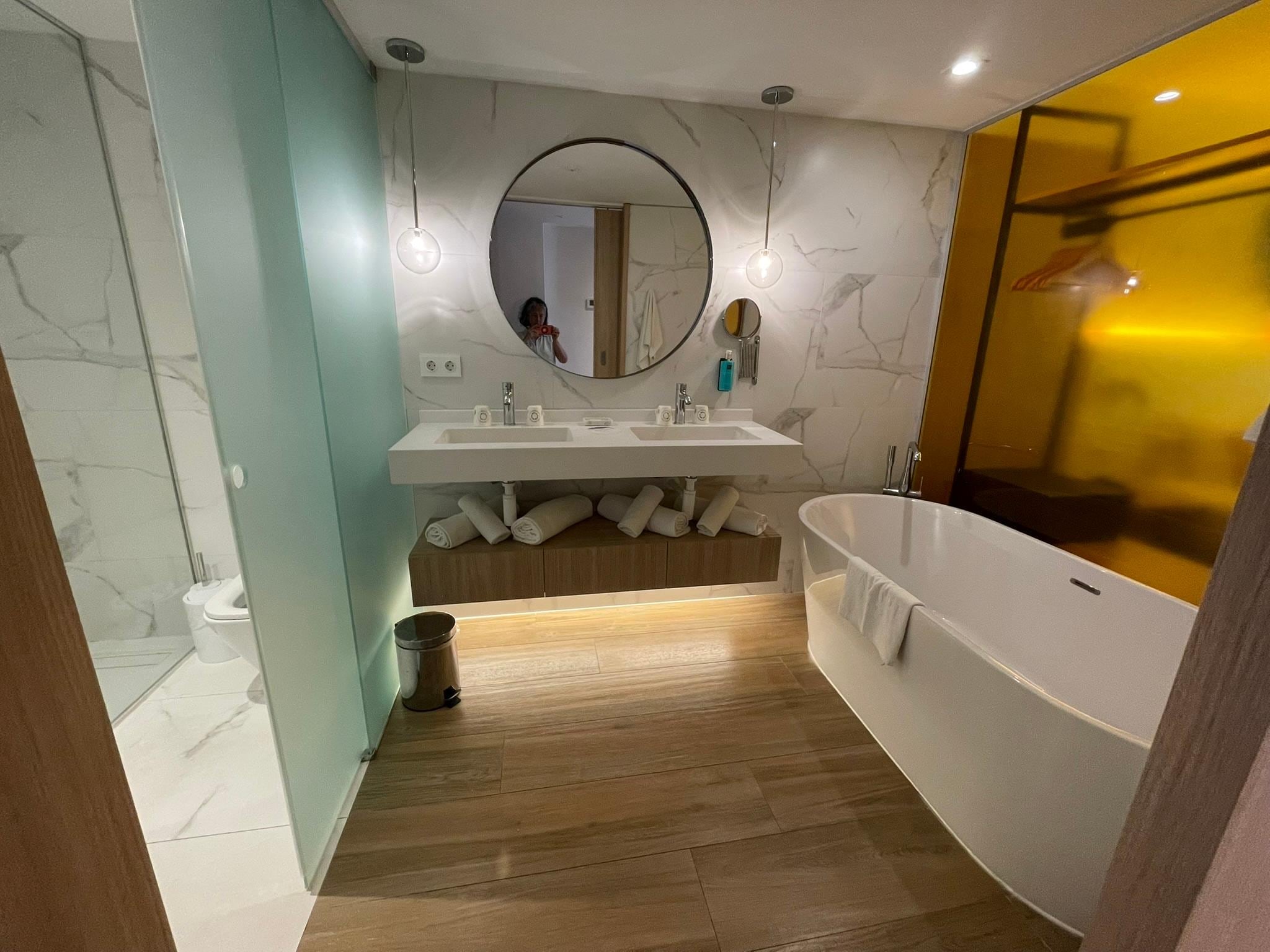 Huge bathroom area.