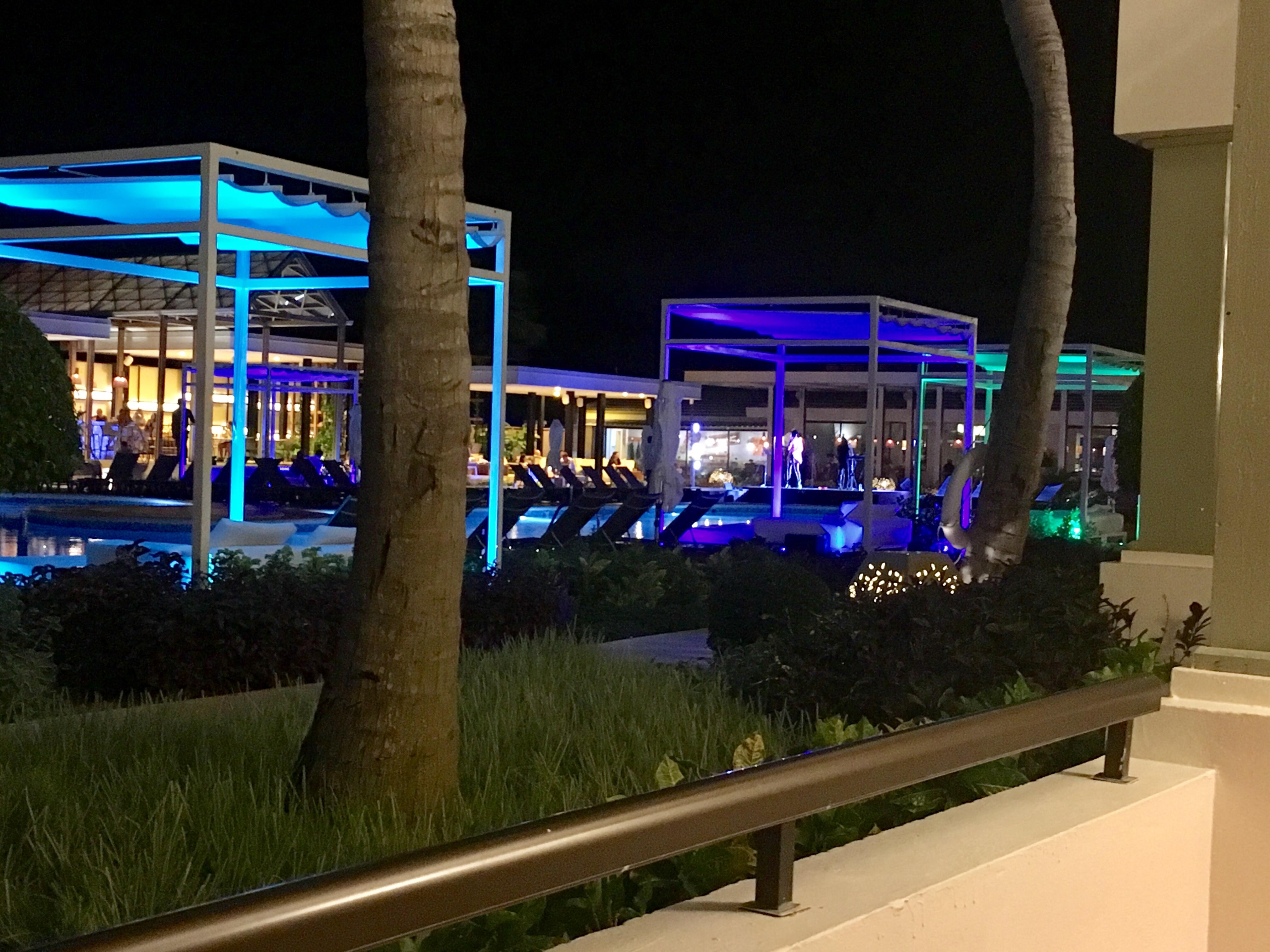 Night view of pool