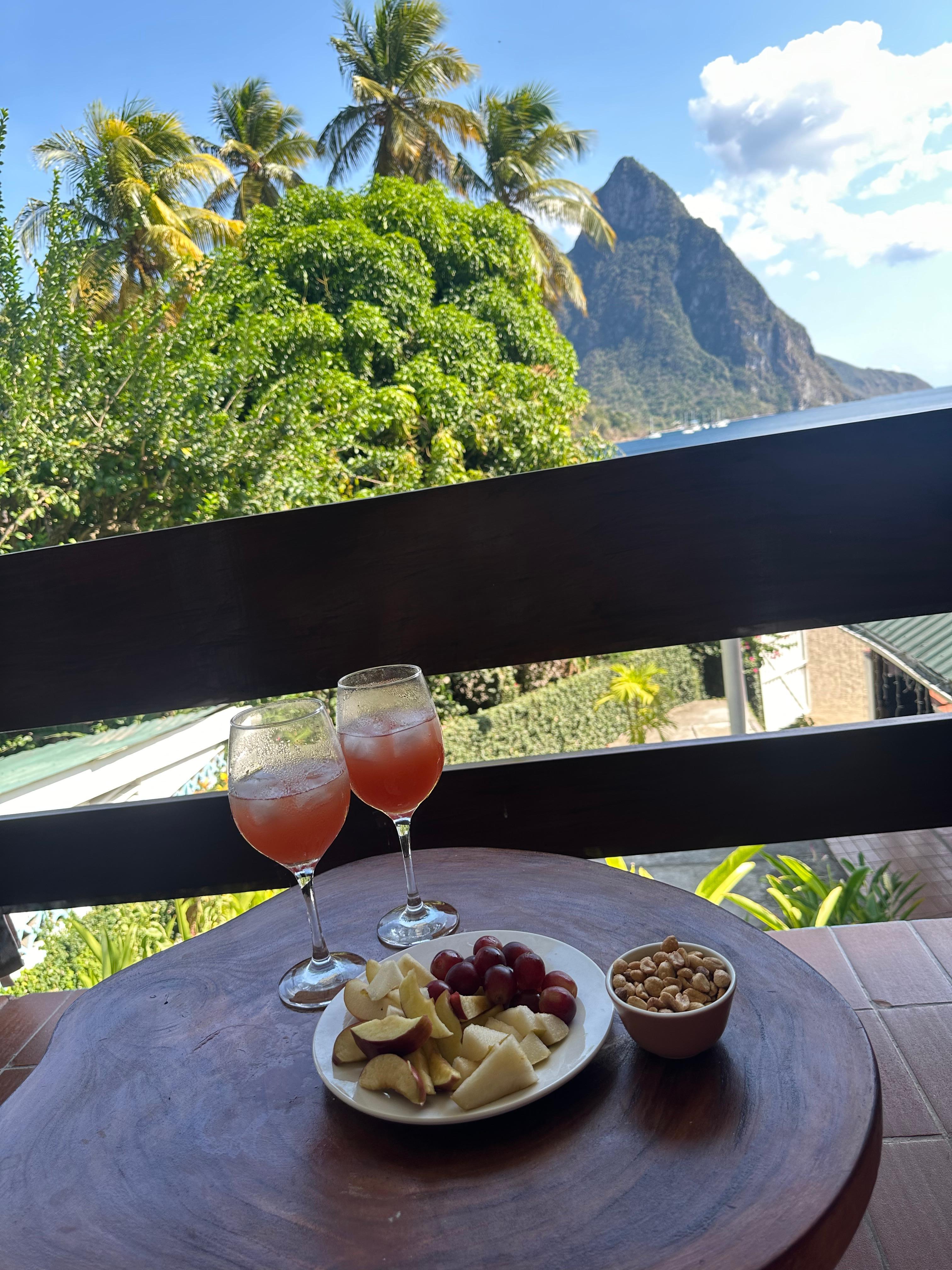 Drinks and snacks on the balcony