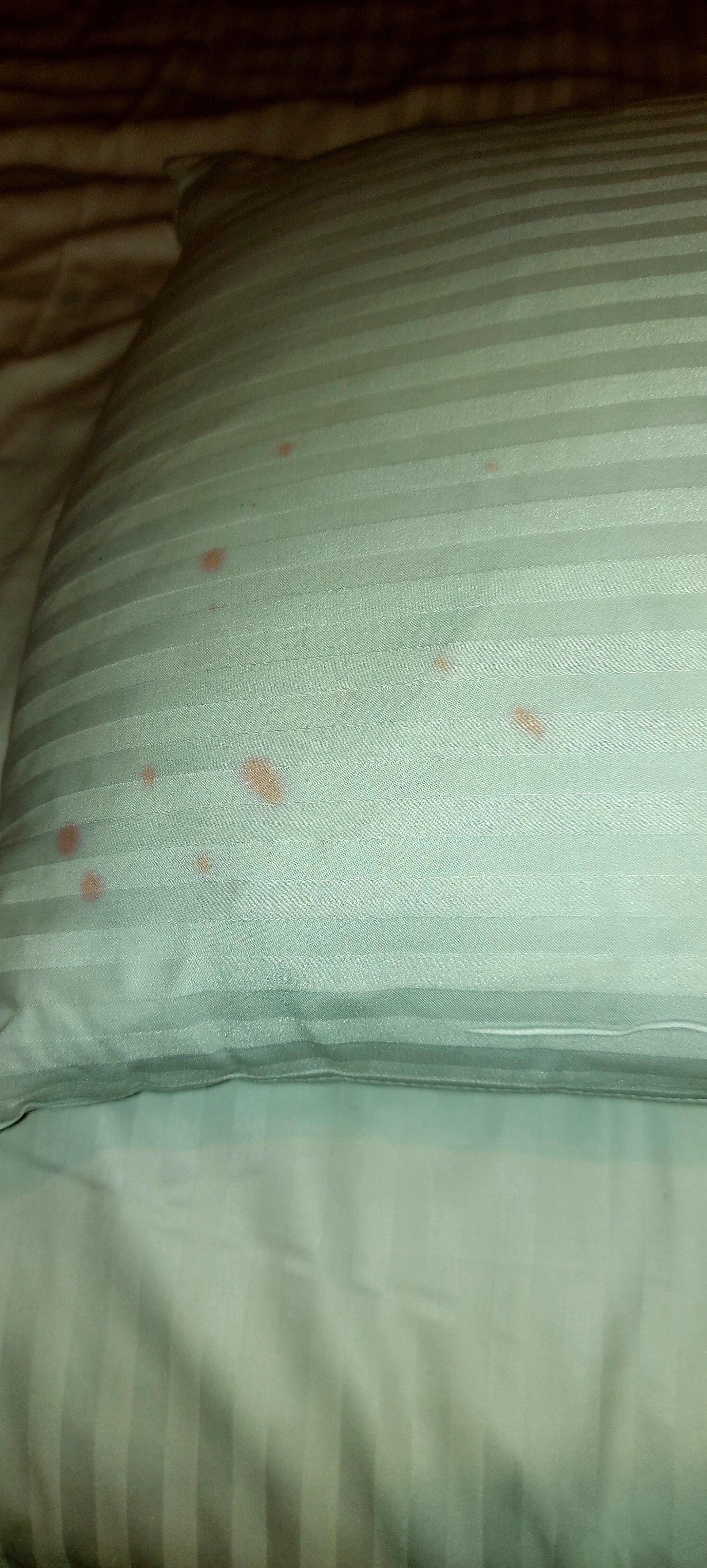 First room pillow stains
