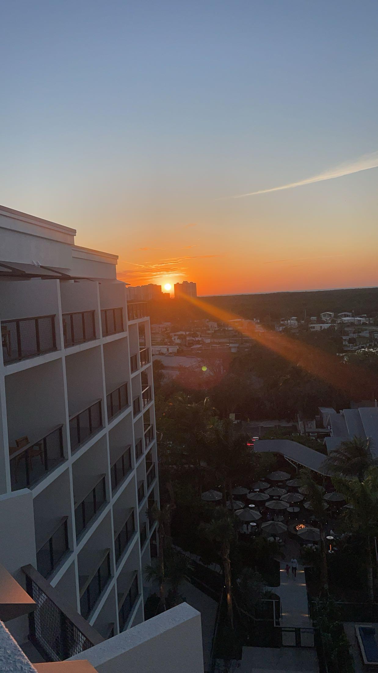 Sunset from rooftop bar