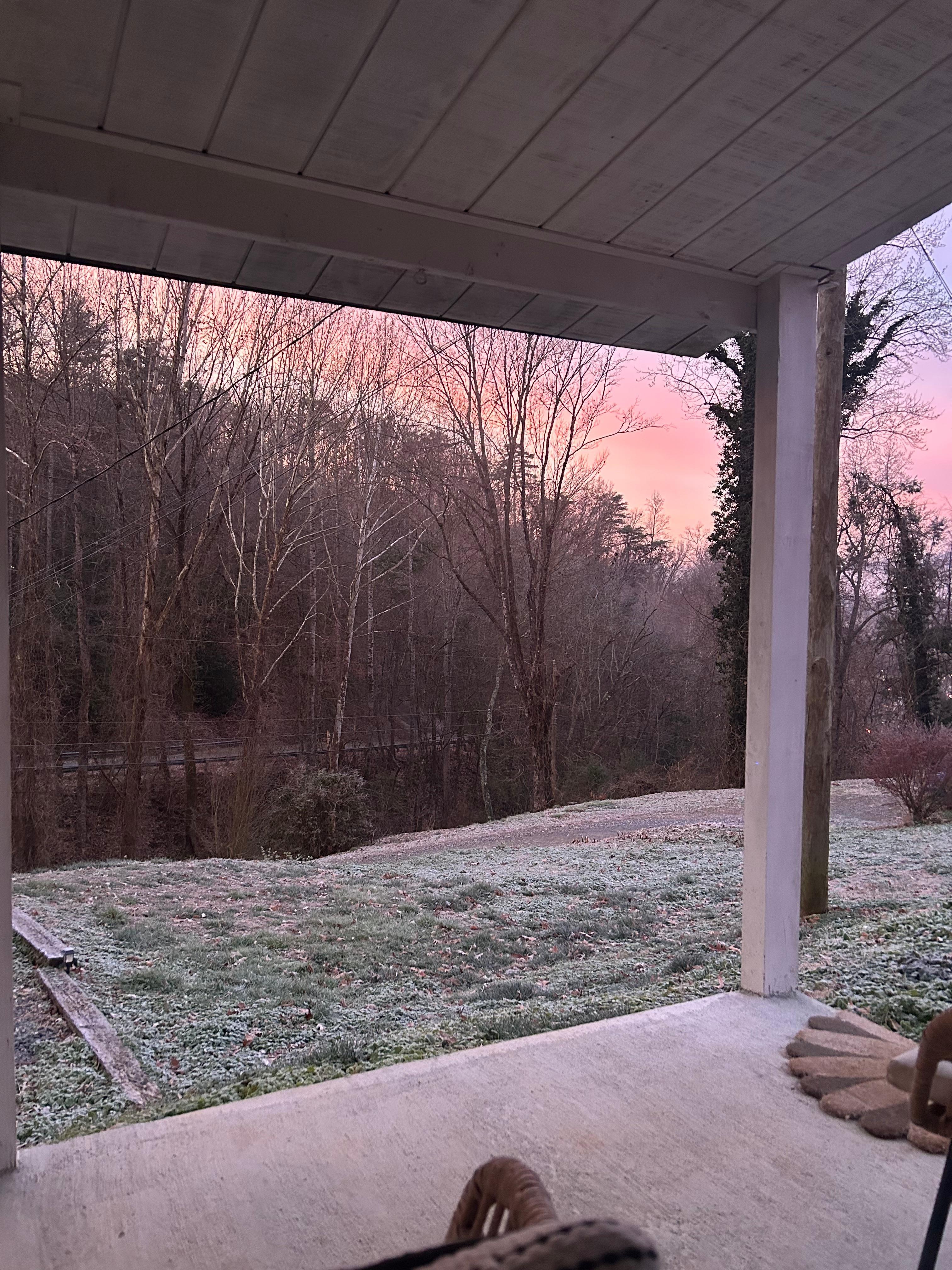 Sweetest front porch with great seating and beautiful views. 