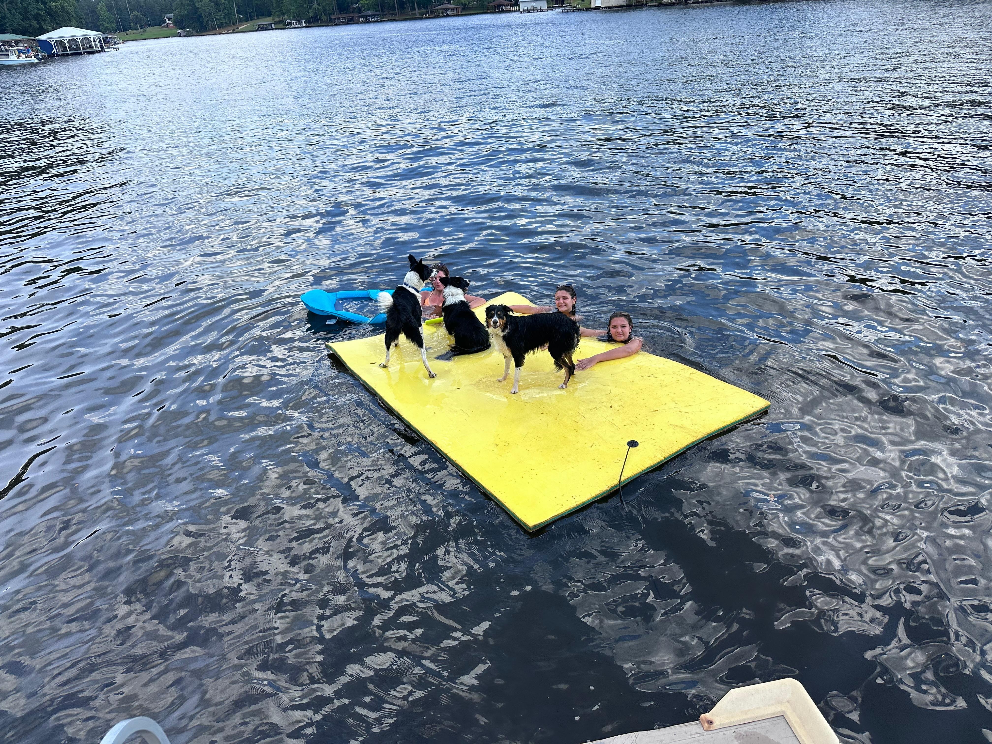 All the fun lake toys already there