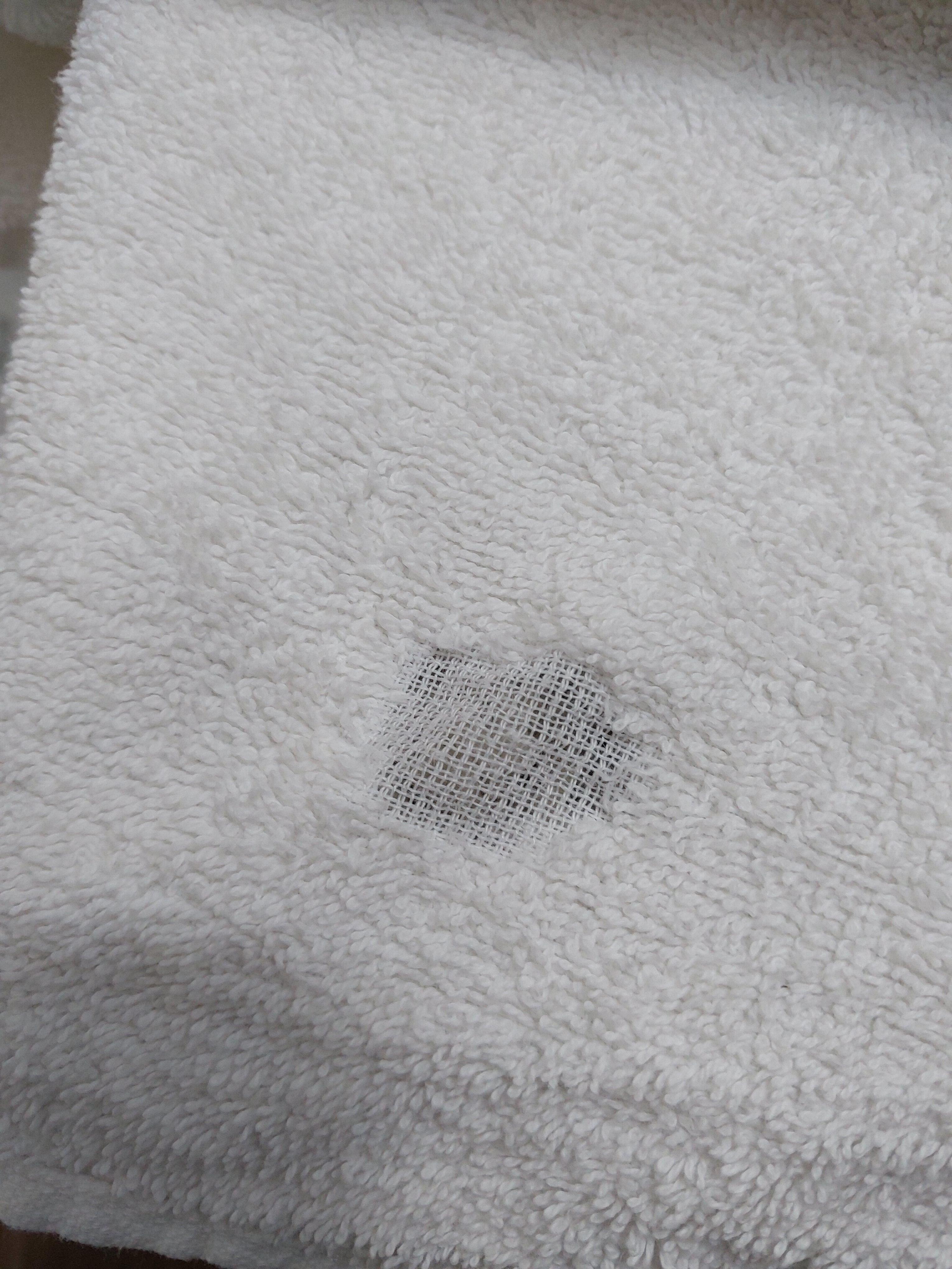 Hole in towel