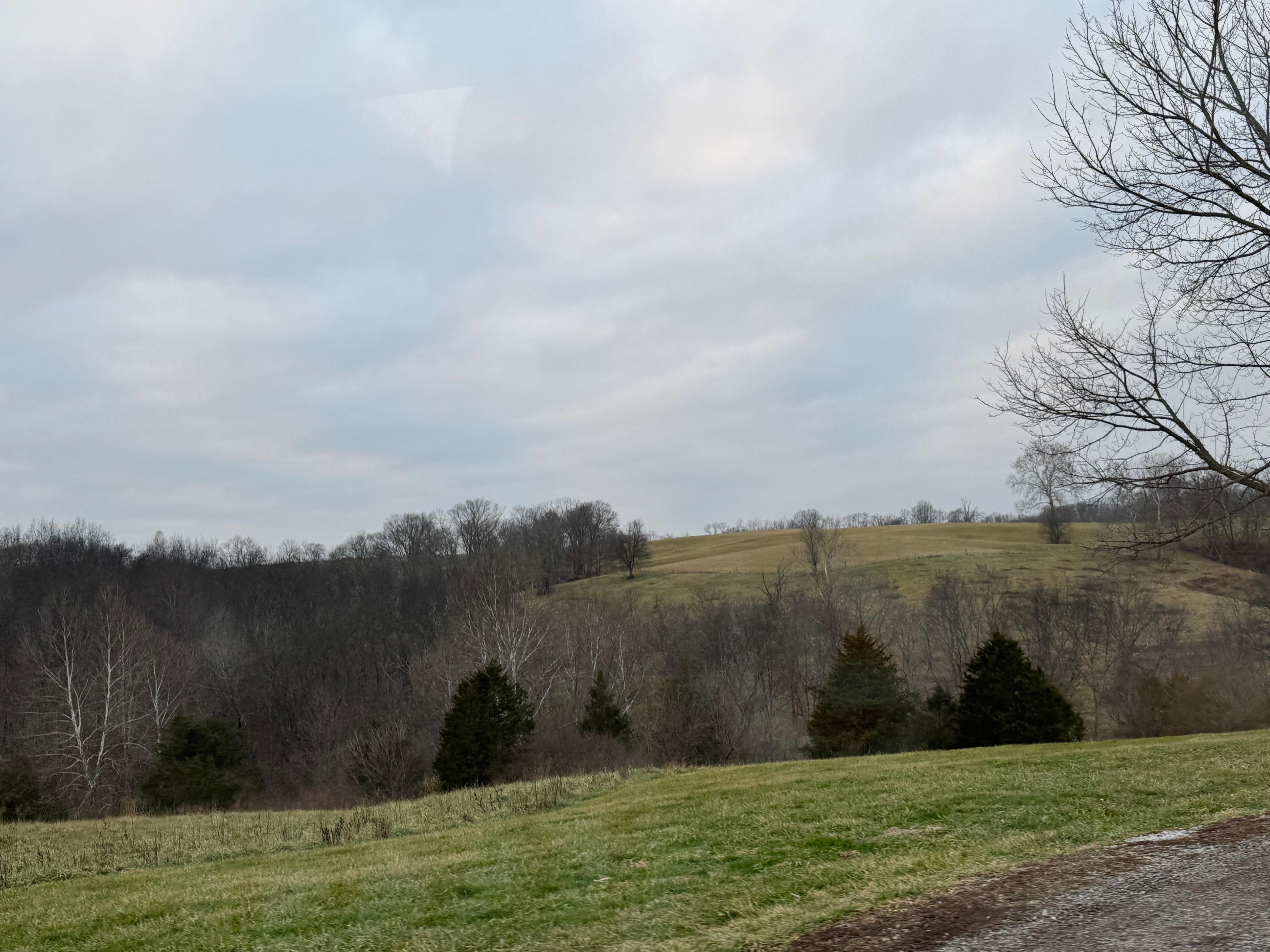 Front porch view of country side. 