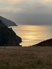 Beautiful sunset over valley of the rocks