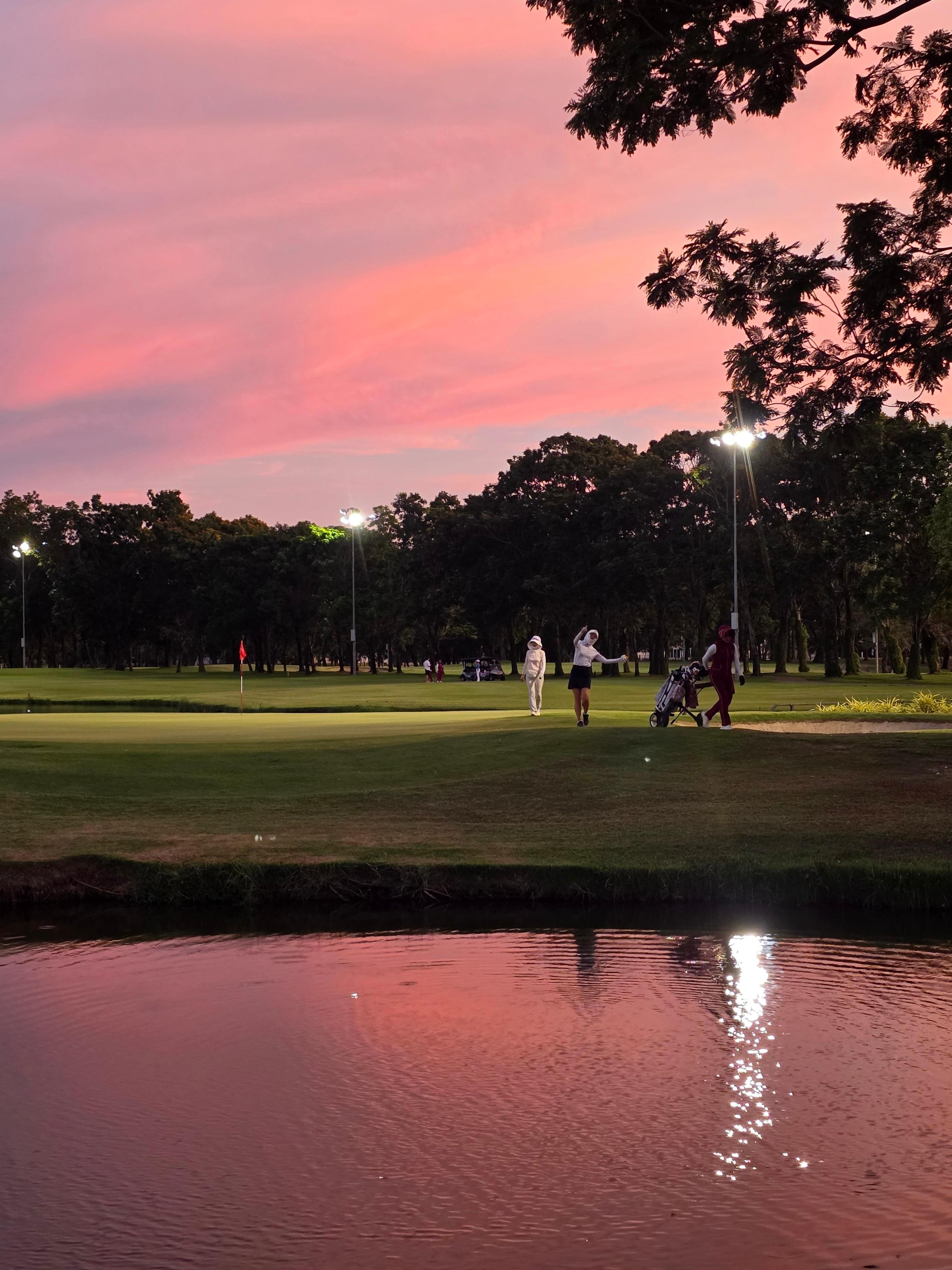 The sunset at Tanacity Resort Golf Course is beautiful.