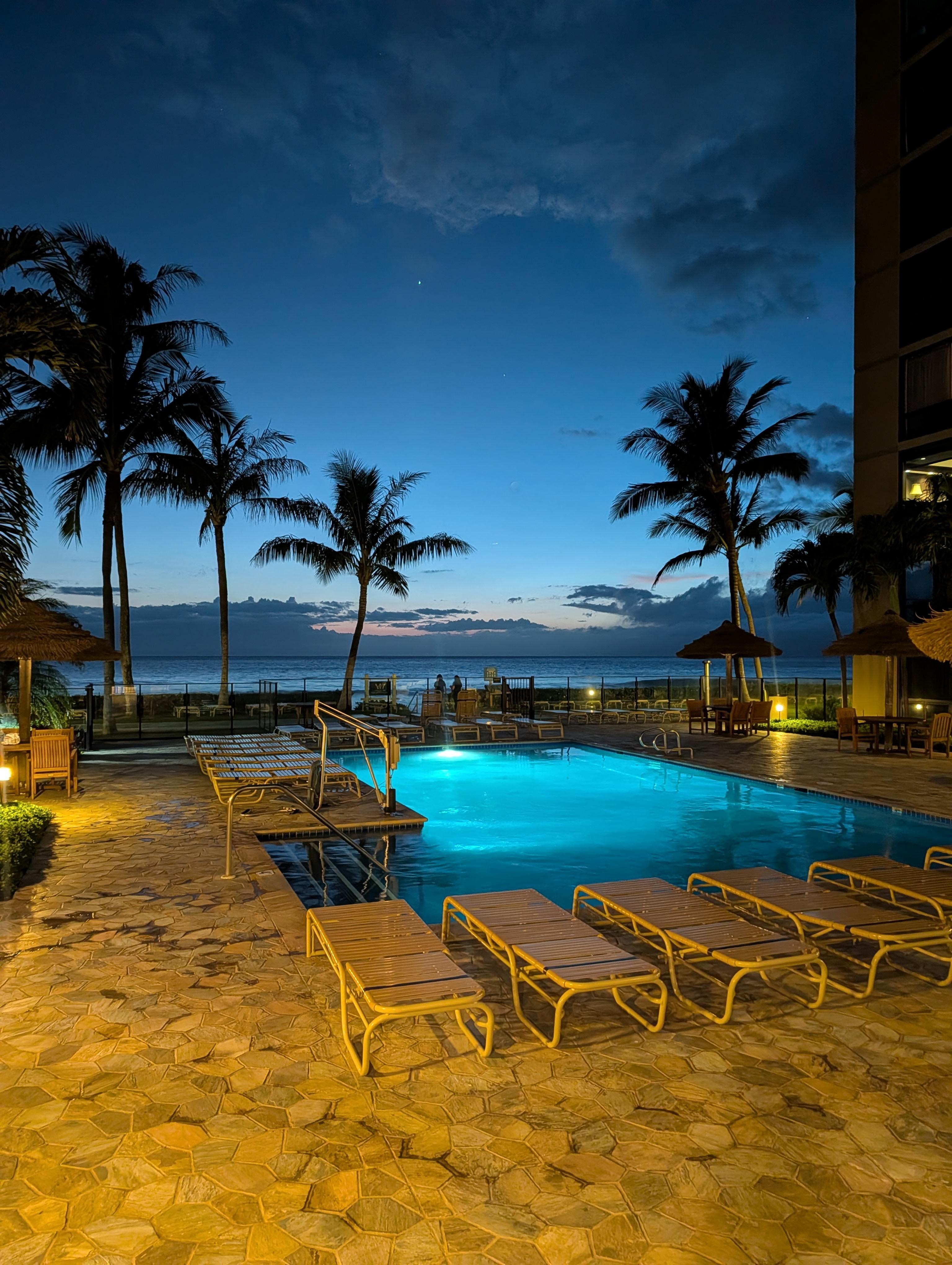 Beautiful pool sunset
