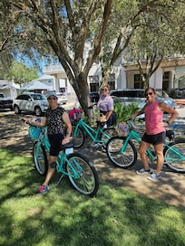 Enjoying our rental bikes!