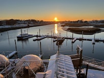 A winter sunrise viewed from our 3rd floor balcony