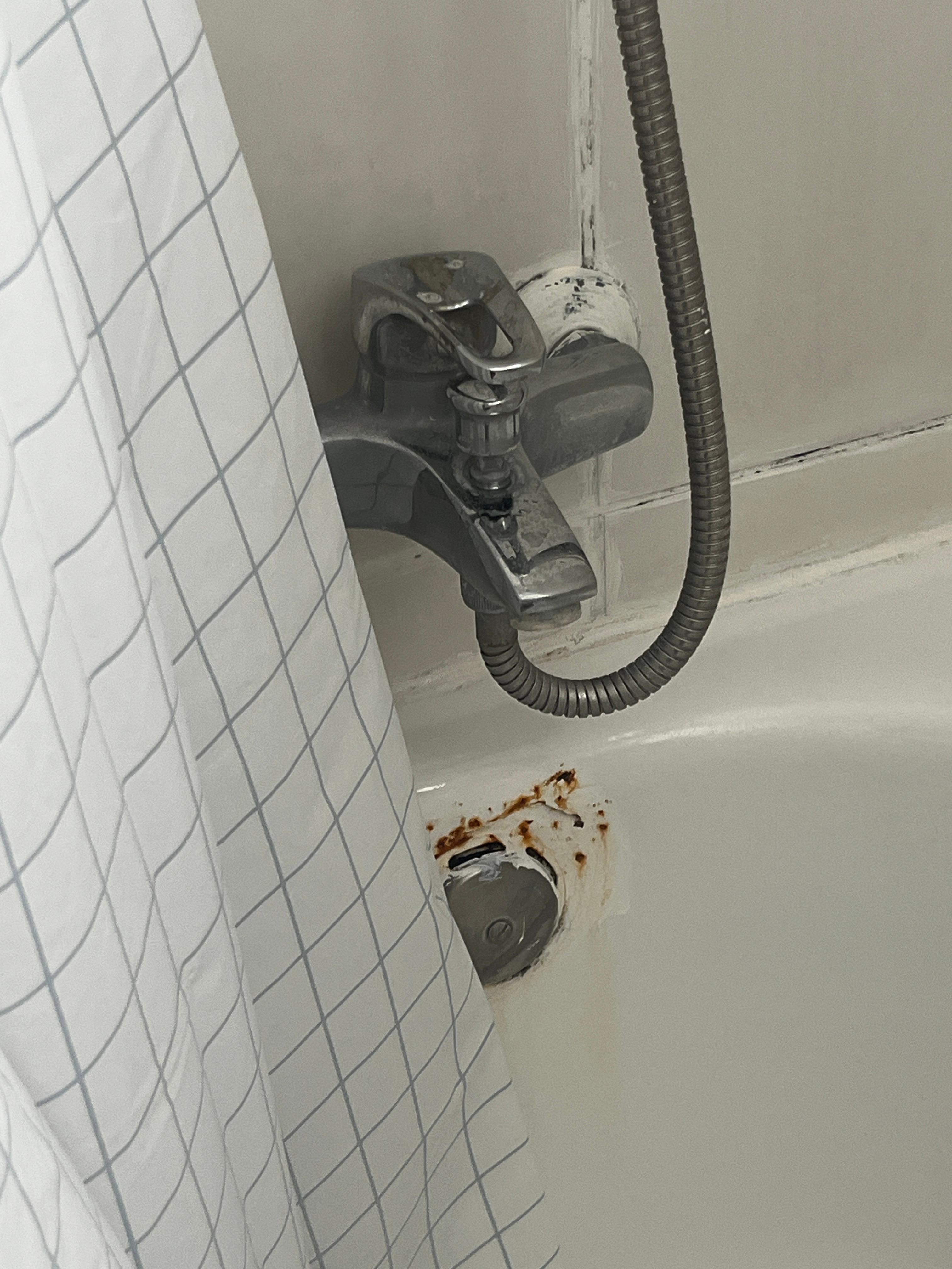 Main bath had rust and cracks in grout.  Shower pressure caused shower head to spray bathroom