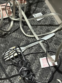 Used fork and food on floor