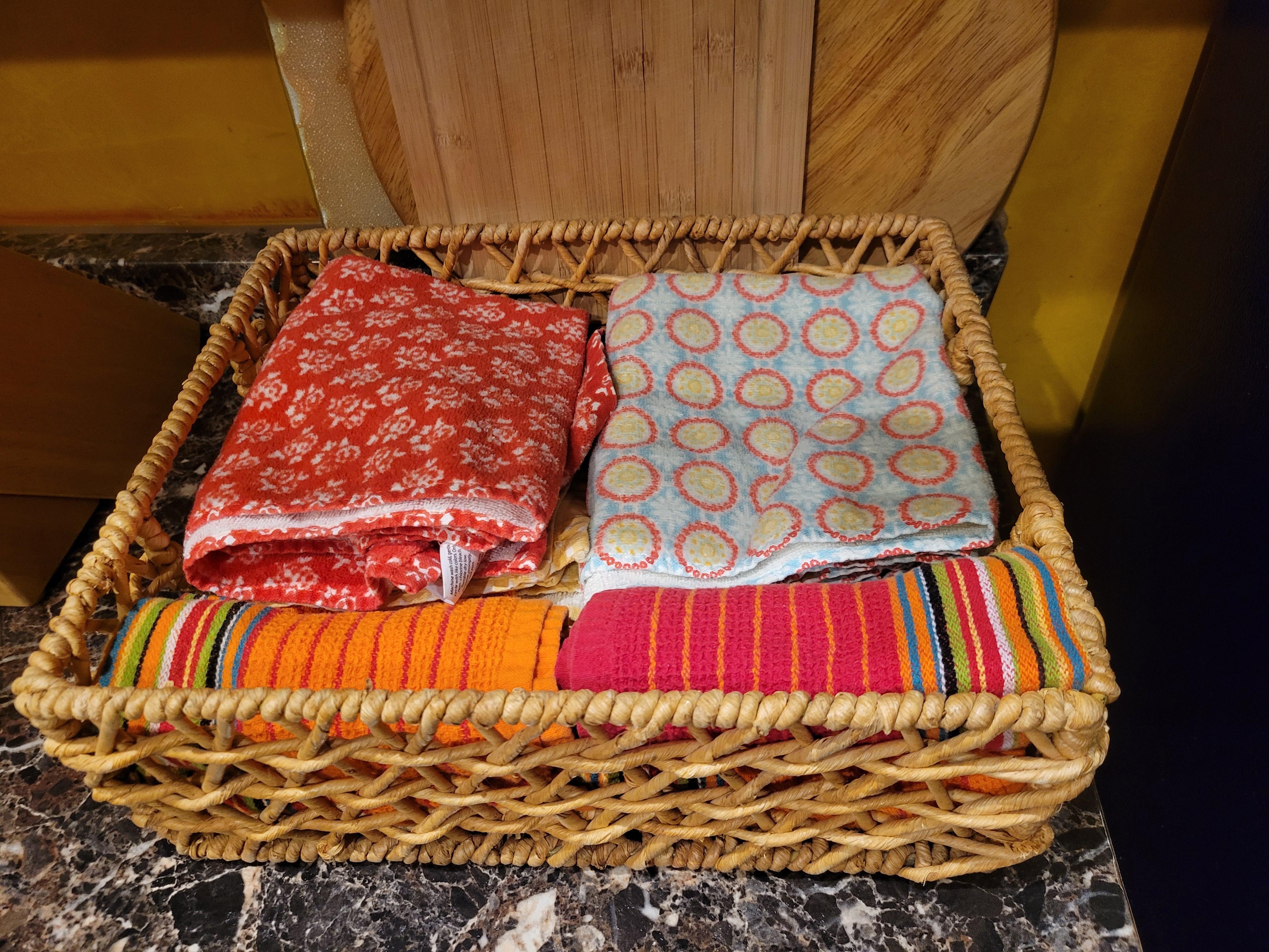 Loved all the bright colorful kitchen cloths