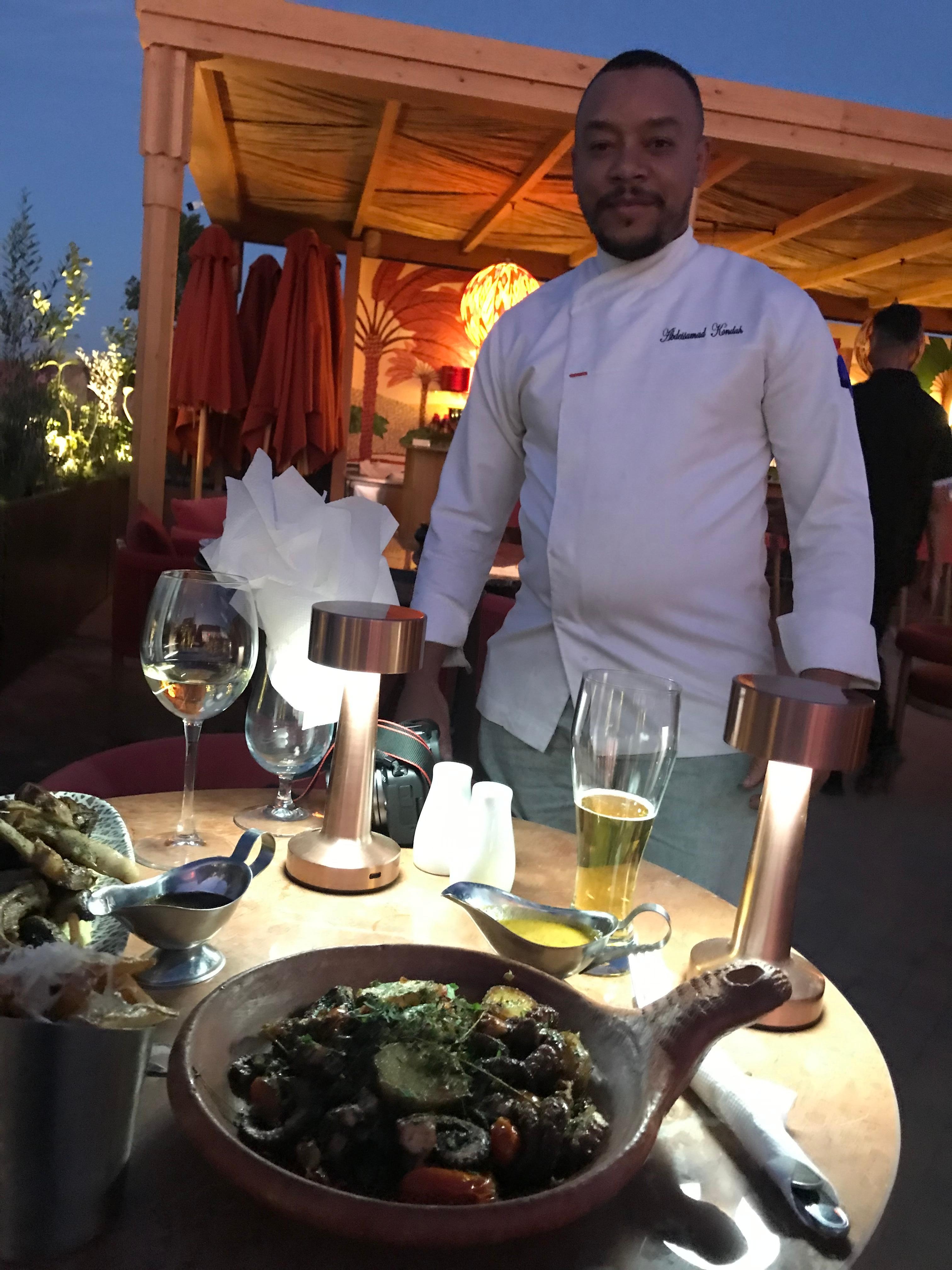 The chef welcomed us personally on the rooftop restaurant 