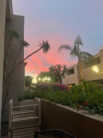 View from patio at sunset
