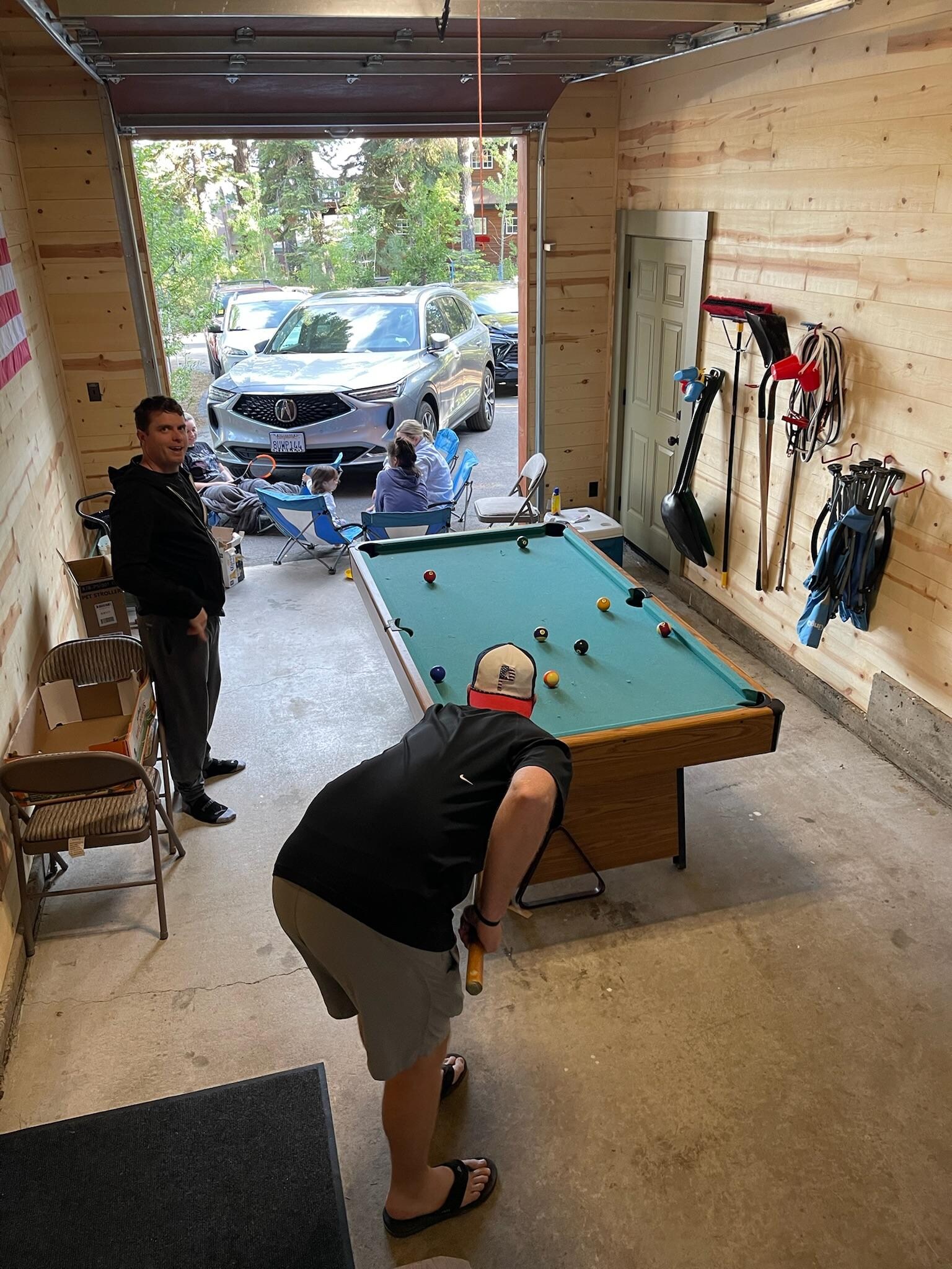 Pool table in garage