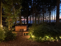 Hot tub and outdoor lighting