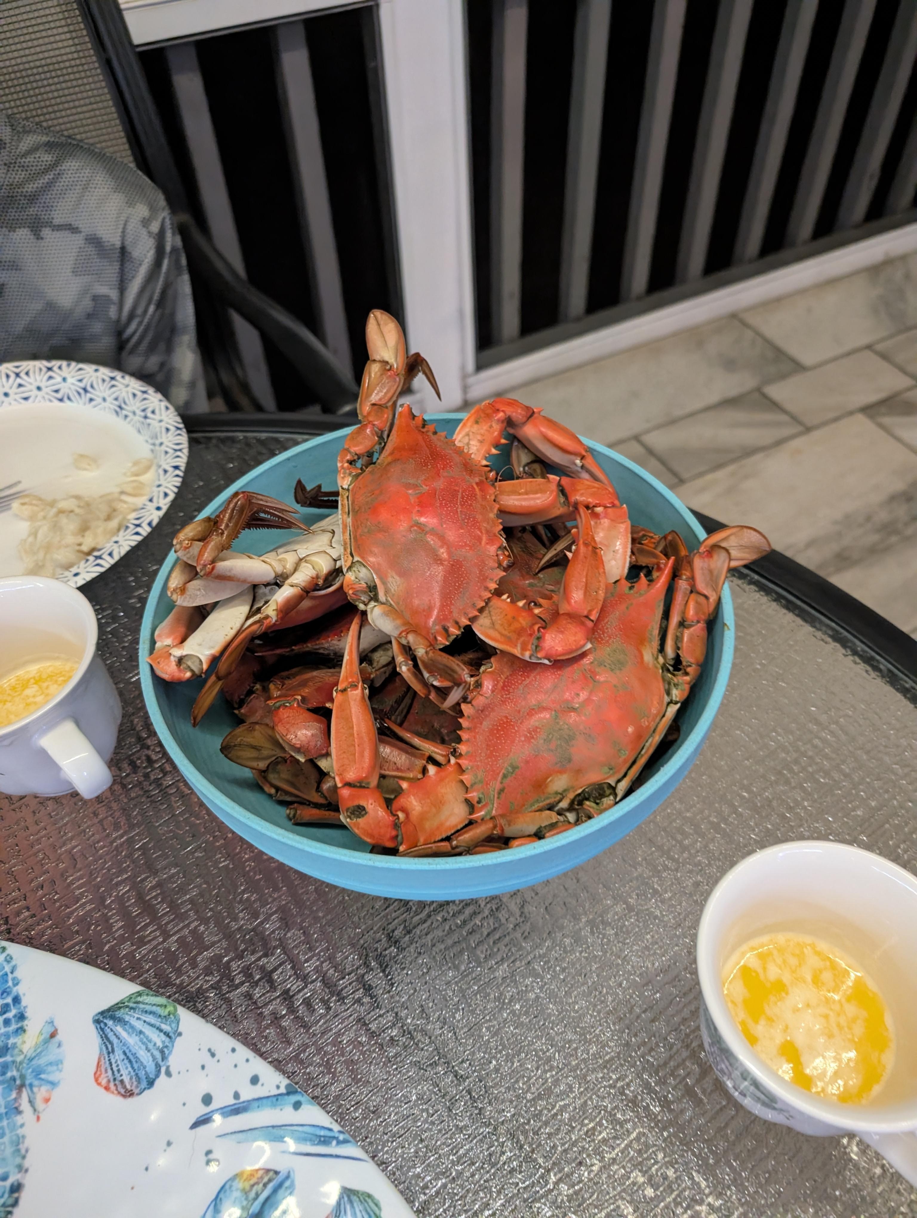 Caught crabs off of the dock!