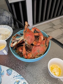 Caught crabs off of the dock!