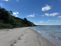 Beach below house.